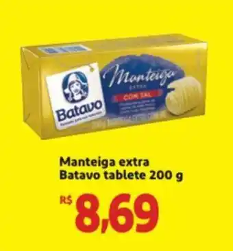 Extra Supermercado Manteiga extra Batavo tablete 200g oferta
