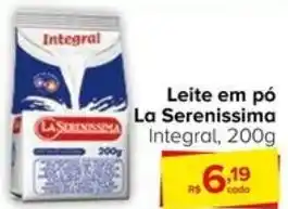 Carrefour Leite em pó La Serenissima Integral, 200g oferta