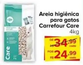Carrefour Areia higiênica para gatos Carrefour Care 4kg oferta