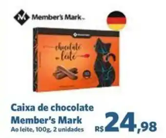 Sam's Club Caixa de chocolate Member's Mark Ao leite, 100g, 2 unidades oferta