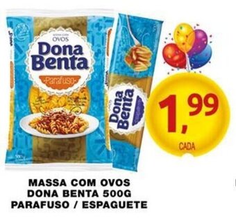 Massa com ovos Dona Benta 500g Parafuso/ Espaguete
