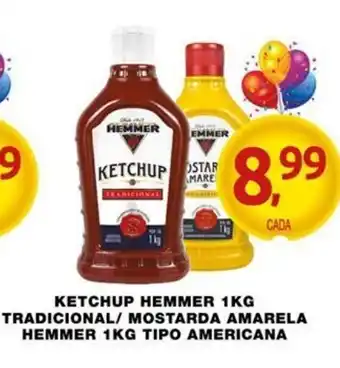 Ketchup Hemmer 1kg Tradicional/ Mostarda Amarela Hemmer 1kg Tipo Americana