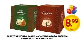 Panetone Porto Panne 400g Fabricacao Propria Frutas/ Gotas Chocolate