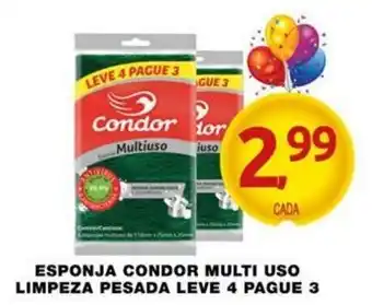 Esponja Condor Multiuso Limpeza Pesada Leve 4 Pague 3