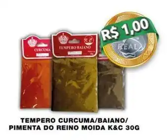 Tempero Curcuma/ Baiano/ Pimenta Do Reino Moida K&C 30g