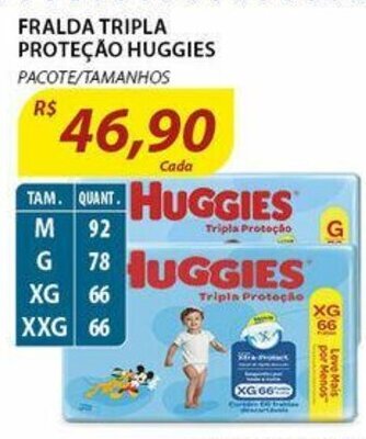 Assaí Atacadista Fralda Tripla Protecao Huggies oferta