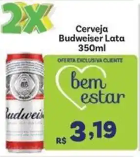 Covabra Supermercados Cerveja Budweiser Lata 350ml oferta