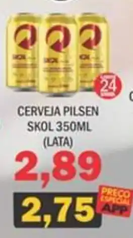 Supermercados Mendonça CERVEJA PILSEN SKOL 350ML (LATA) oferta