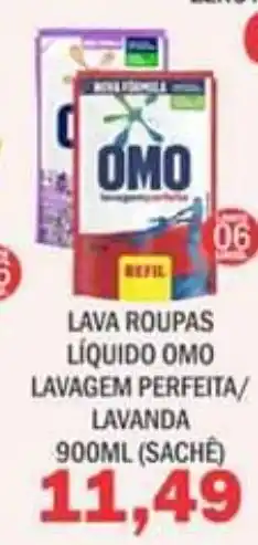 Supermercados Mendonça LAVA ROUPAS LÍQUIDO OMO LAVAGEM PERFEITA/ LAVANDA 900ML oferta