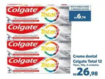 Sam's Club Creme dental Colgate Total 12 Tipos, 90g, 4 unidades oferta
