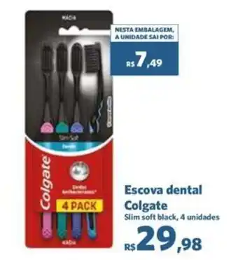 Sam's Club Escova dental Colgate Slim soft black, 4 unidades oferta