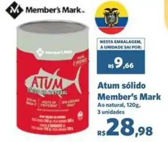Sam's Club Atum sólido Member's Mark Ao natural, 120g. 3 unidades oferta
