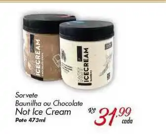 Muffato Sorvete Baunilha Ou Chocolate Not Ice Cream 473ml oferta