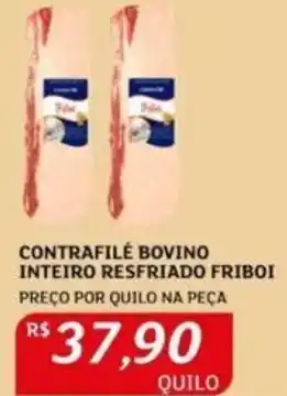Assaí Atacadista CONTRAFILÉ BOVINO INTEIRO RESFRIADO FRIBOI PREÇO POR QUILO NA PEÇA oferta