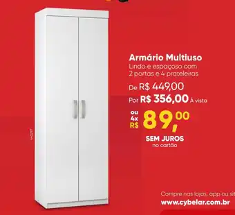 Cybelar Armário Multiuso Lindo e espaçoso com 2 portas e 4 prateleiras oferta