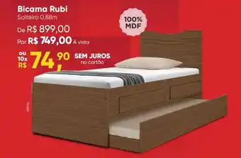 Bicama Rubi Solteiro 0,88m