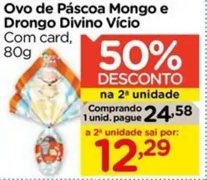 Carrefour Ovo de Páscoa Mongo e Drongo Divino Vício Com card, 80g oferta