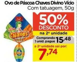 Carrefour Ovo de Páscoa Chaves Divino Vício Com tatuagem, 50g oferta
