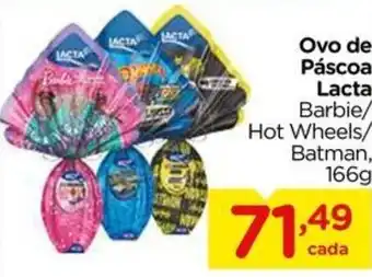 Carrefour Ovo de Páscoa Lacta Barbie/ Hot Wheels/ Batman, 166g oferta