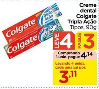 Carrefour Creme dental Colgate Tripla Ação Tipos, 90g oferta
