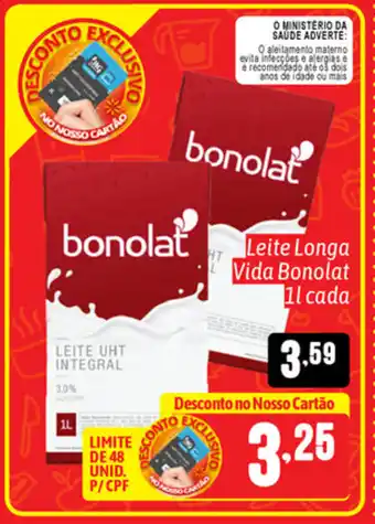Supermercados Big Compra Leite Longa Vida Bonolat 1L cada oferta