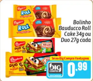 Bolinho Bauducco Roll Cake 34g ou Duo 27g cada