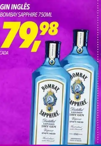 Frangolândia GIN INGLÊS BOMBAY SAPPHIRE 750ML oferta