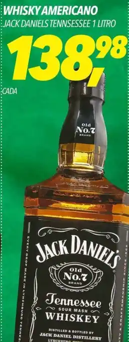 WHISKY AMERICANO JACK DANIELS TENNSESSEE 1 LITRO