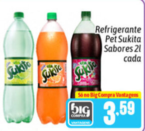 Supermercados Big Compra Refrigerante Pet Sukita Sabores 2L cada oferta