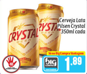 Supermercados Big Compra Cerveja Lata Pilsen Crystal 350ml Cada oferta