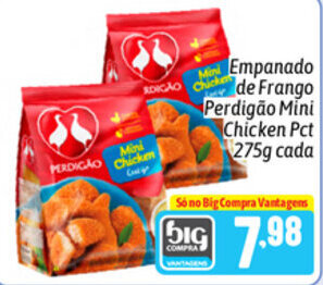 Supermercados Big Compra Empanado de Frango Perdigao Mini Chicken pct 275g cada oferta
