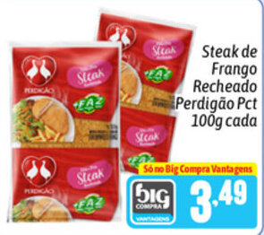 Supermercados Big Compra Steak de Frango Recheado Perdigao pct 100g cada oferta