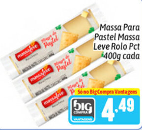 Massa Para Pastel Massa Leve Rolo pct 400g cada