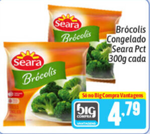 Supermercados Big Compra Brocolis Congelado Seara Pct 300g cada oferta