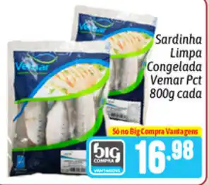 Sardinha Limpa Congelada Vemar Pct 800g cada