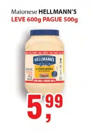 Supermercados Mundial Maionese Hellmann's Leve 600g pague 500g oferta