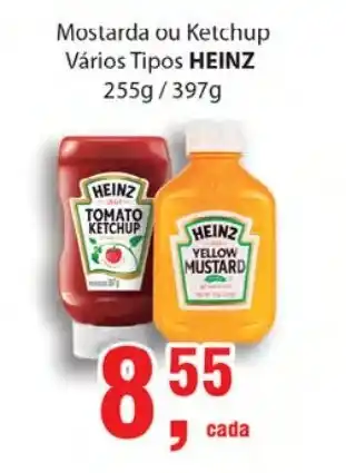 Supermercados Mundial Mostarda ou ketchup varios Tipos Heinz 255g/397g oferta