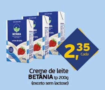Cometa Supermercados Creme de leite Betania Tp 200g oferta