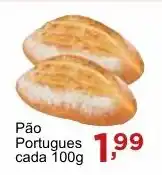 Rossi Supermercado Pão Portugues cada 100g oferta
