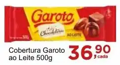 Rossi Supermercado Cobertura Garoto ao Leite 500g oferta