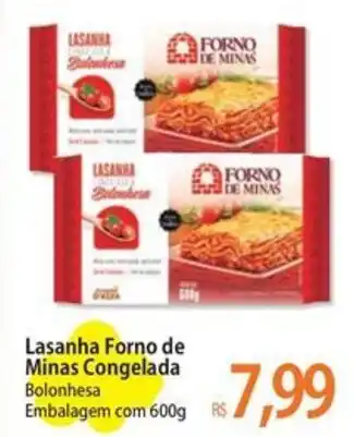 Atacadão Lasanha Forno de Minas Congelada Bolonhesa Embalagem com 600g oferta
