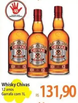 Atacadão Whisky Chivas 12 anos Garrafa com 1L oferta