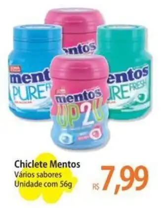 Atacadão Chiclete Mentos Vários sabores Unidade com 56g oferta
