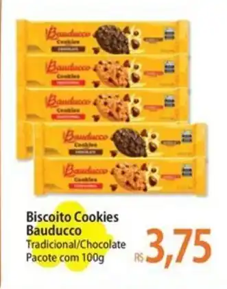 Atacadão Biscoito Cookies Bauducco Tradicional/Chocolate Pacote com 100g oferta