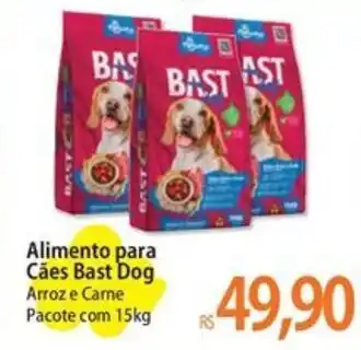 Atacadão Alimento para Cães Bast Dog Arroz e Carne Pacote com 15kg oferta
