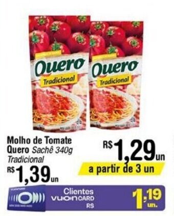 Fort Atacadista Molho de Tomate Quero 340g oferta