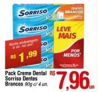 Fort Atacadista Pack Creme Dental Sorriso Dentes Brancos 90g c/4 un. oferta