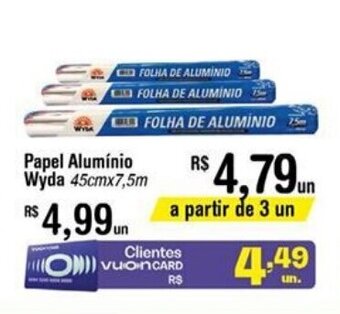 Fort Atacadista Papel Aluminio Wyda 45cmx7.5m oferta
