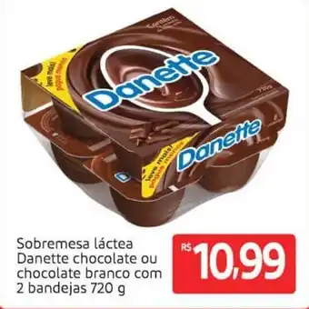 Extra Supermercado Sobremesa lactea Danette chocolate ou chooclate branco com 2 bandejas 720g oferta