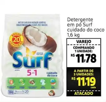 Extra Supermercado Detergente em po Surf cuidada do coco 1.6kg oferta